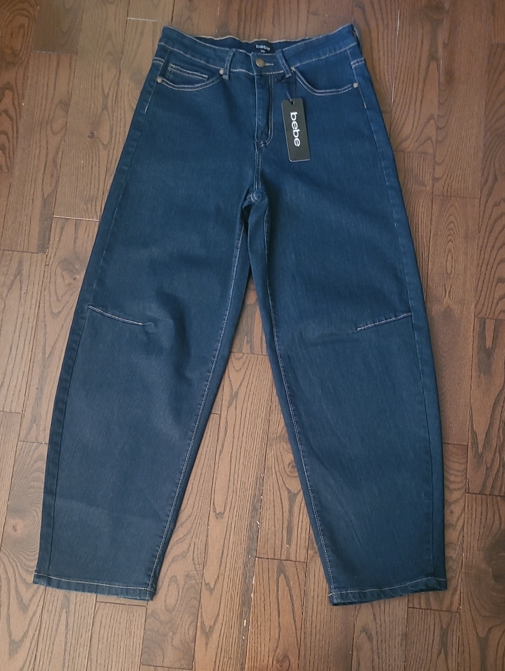 New bebe Dark Blue Barrel Jeans Women's Size 8